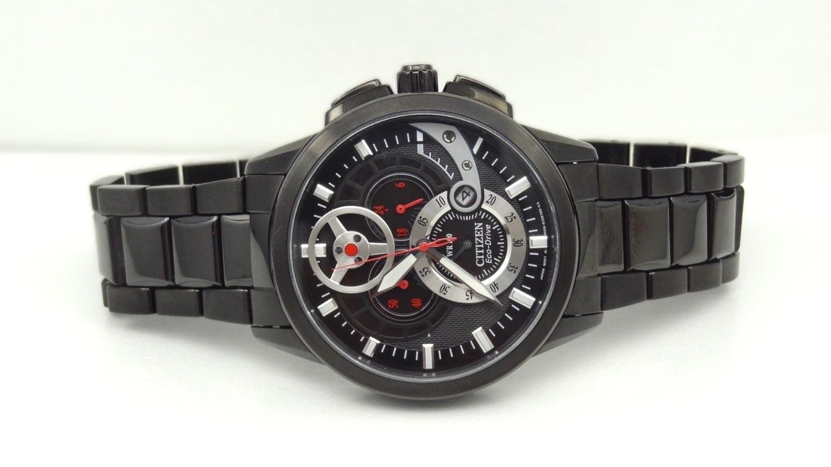 Citizen AT2065-59E Eco-Drive Chronograph 3D Black Dial St. Steel