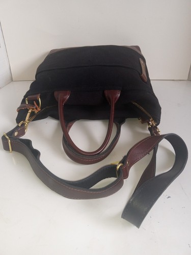 Bolso Bandolera R. RIVETER "Otto" Convertible Negro Nylon y Cuero Marrón Hecho a Mano - Imagen 11 de 19