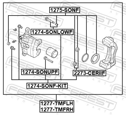 FEBEST 1277-TMFRH Brake Caliper for HYUNDAI,HYUNDAI (BEIJING),KIA,KIA (DYK)