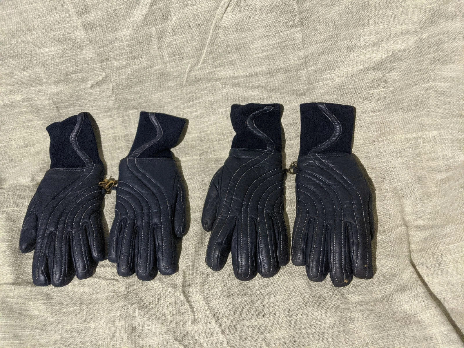 2 Lot Grandoe VTG Ladies Ski Snow Winter Gloves Blue FOR COLLECTING sz S & L