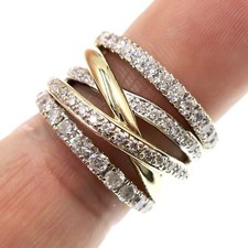Fabulous 14k Solid Yellow Gold Multi-Band Nat...