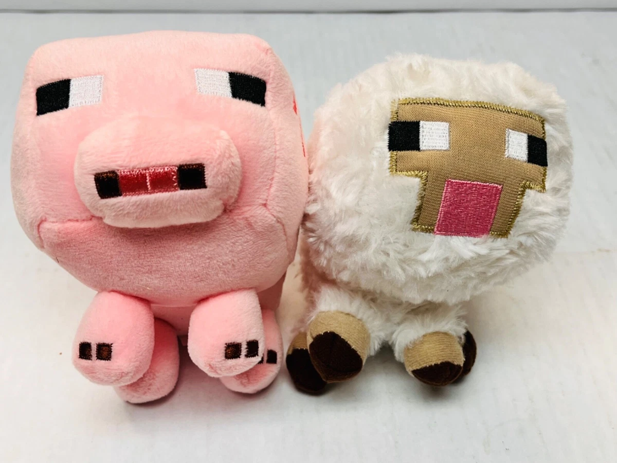 Minecraft Pig and Baby Sheep Plush Set Mojang Character Toy Set