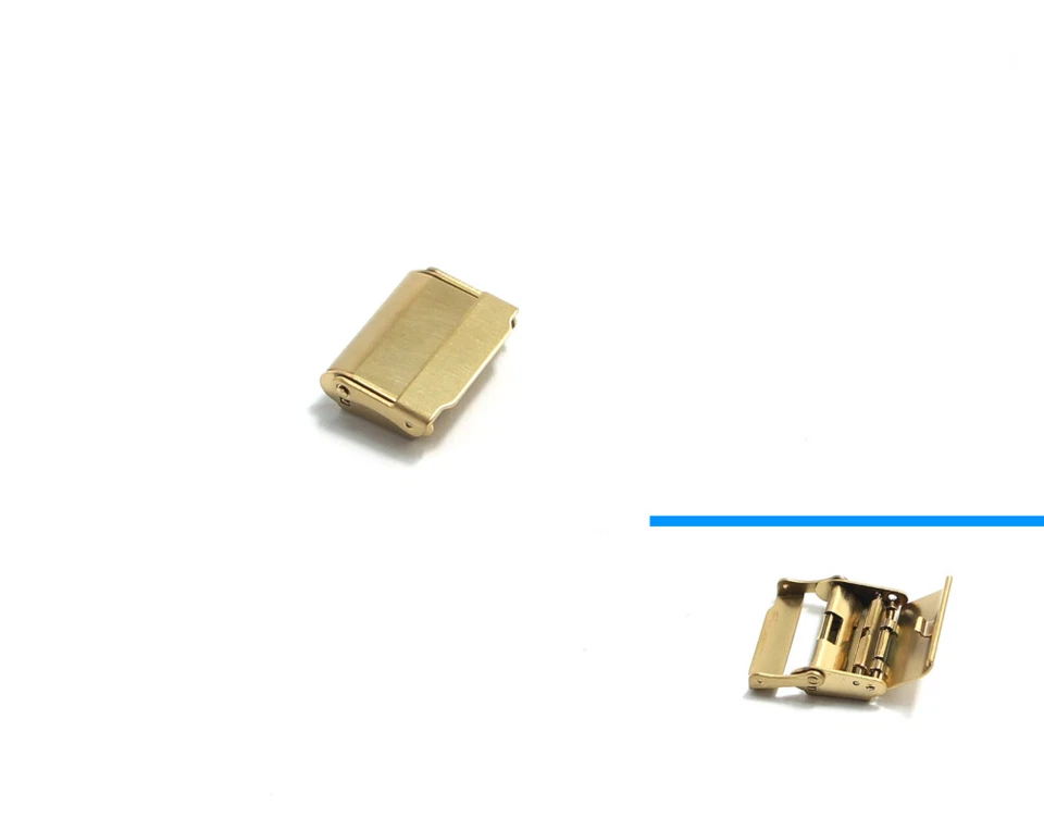 GECOMARKET Fibbia scorrevole acciaio inox oro carrello chiusura bracciale CS 16mm buckle