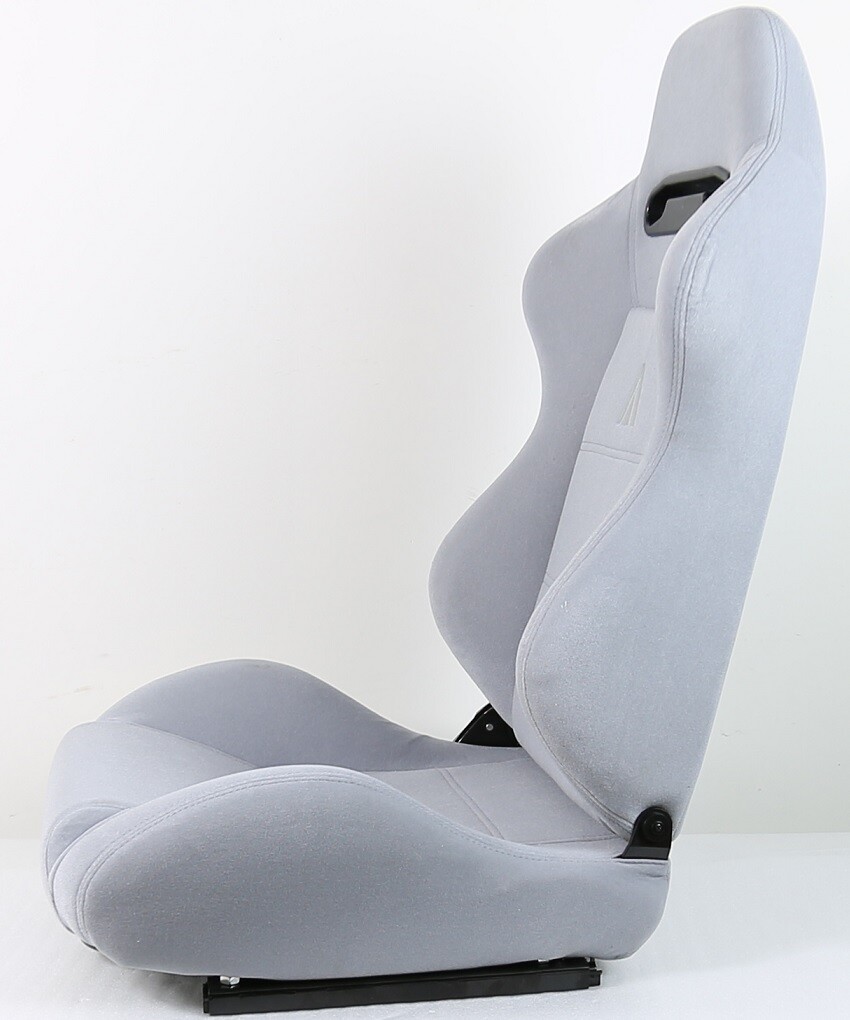 2 X TANAKA GRAY MICRO CLOTH RACING SEAT RECLINABLE + SLIDER FIT