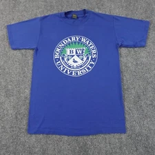 Vintage Duck Shirt Mens M Blue 80s Boundary Waters University Single Stitch 8490