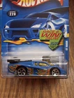 Hot Wheels GT Racer Blue #220 With Flames 2001 Vintage Diecast Toy 5 Dot Rims