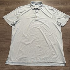 Johnnie O Polo Shirt Mens XL Blue Stripe Golf Performance Stretch Golfer Outdoor