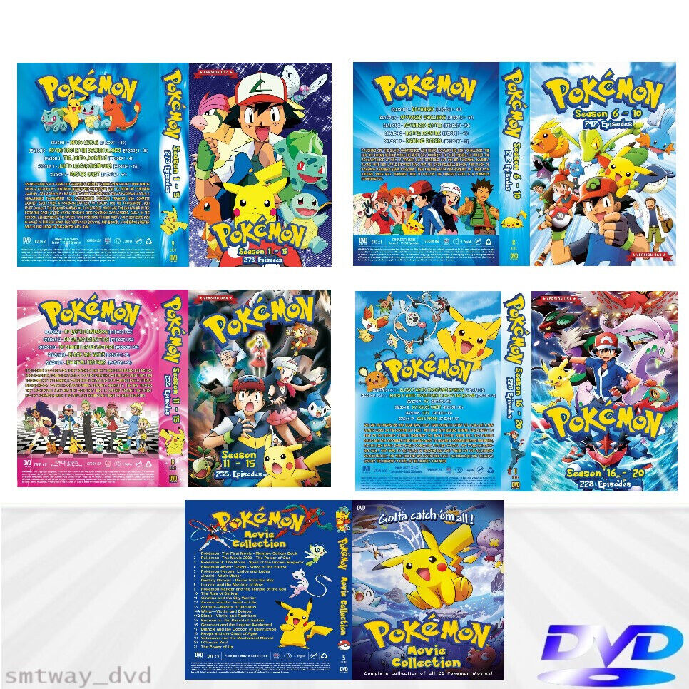 POKEMON SERIES (Season 1 - 20) DVD All Region USA English Version