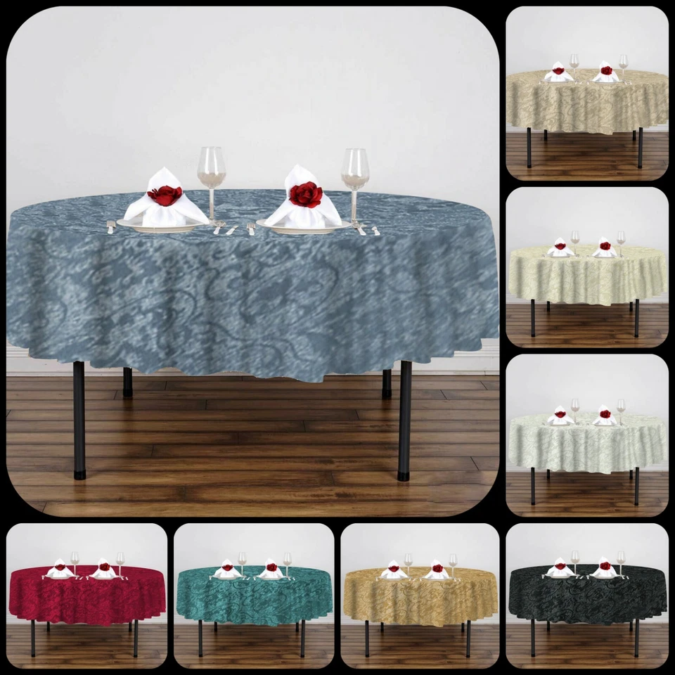 TEXTILE HOME New Luxury Traditional Jacquard Round 70 in (178 CM) Dining Table Cloth Cover *