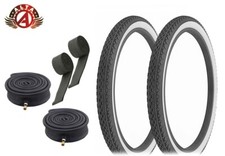 ALTA BICYCLE WIRE BEAD TIRE 24 x 2.125 WHITEWALL HEAVY DUTY DIAMOND 6pc SET.