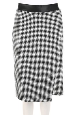 TAIFUN Skirt Wrap Effect Faux Leather Details D 46 black-white NEW