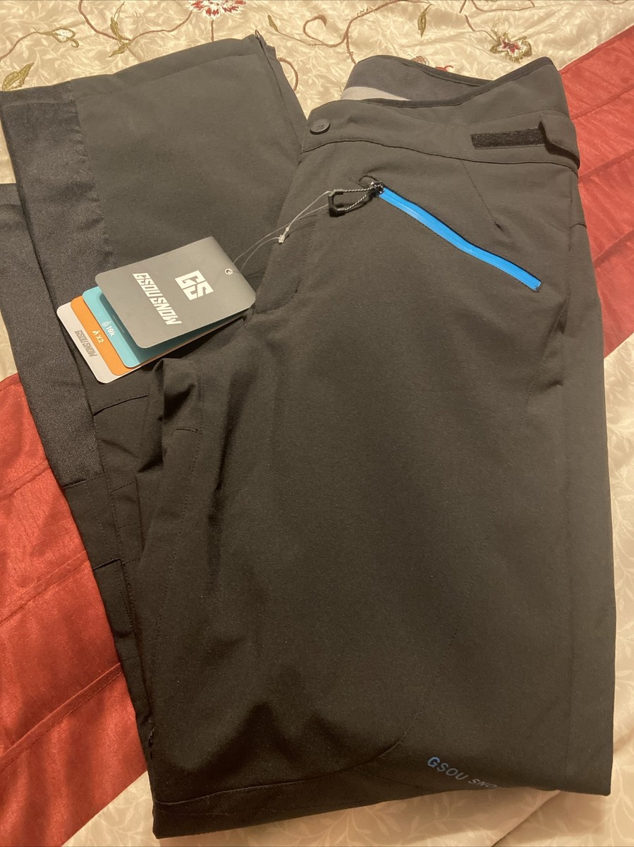 Women's Gsou Snowbaording, Snow Pants Size Medium, Black With Blue