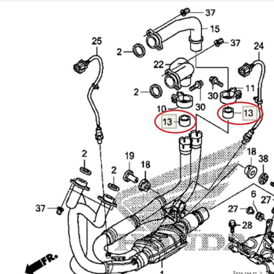 38.2X44.2X25.5 Exhaust Pipe Muffler Gasket For honda VFR1200 VFR1200F 2010-2014 - Imagem 3 de 4