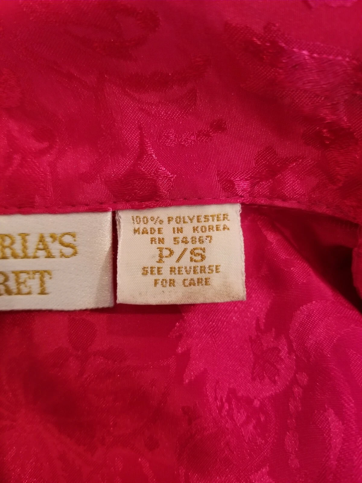 UNDERCOVER Camicia Victorias Secret taglia S abito floreale setoso maniche lunghe con bottoni rosa donna