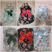 3 Pack Dog Cat Pet Spring Summer Sun Dress w/ Bow Size M Flower Floral