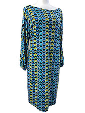 Calvin Klein Womens Dress Medium 6 Blue Stretch Casual Party Preppy Workwear