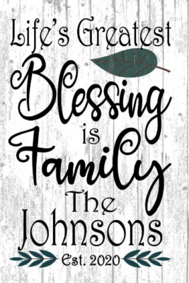 Personalized Family Name Life's Greatest Blessing Custom Christian Home Decor