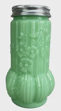 Vintage Fire-King Jadeite Glass Cactus Salt Shaker McKee Reproduction 1990s 5"T