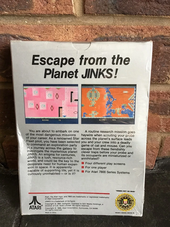 NEW Factory Sealed (NIB) JINKS Game (Atari 7800) USA NTSC VERSION #A17 - Image 2 of 4