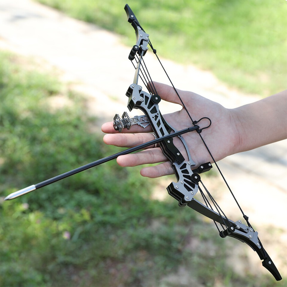 16" Mini Compound Bow Kit 16lbs Archery Arrows Pocket Bow Game Target