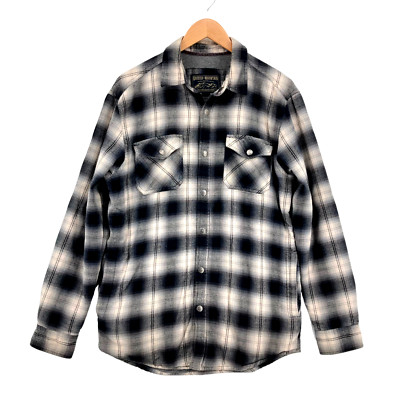 Grizzly Mountain Plaid Snap Button-Down Shirt Medium Men's Pockets