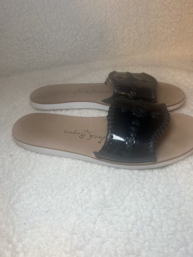 Jack Rogers Lackleder-Pantoletten Damengröße 9 Slipper Sandalen schwarz - Bild 3 von 7