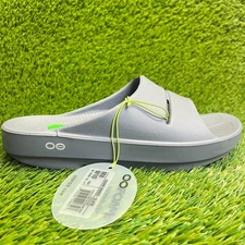 Oofos OOahh Mens Size 8 Womens 10 Slate Gray Beach Walking Recovery Slide Sandal