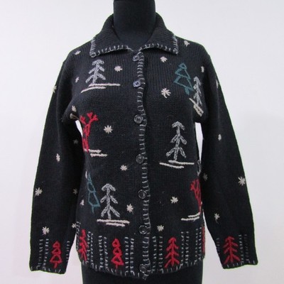 Damen TALBOTS FairIsle Wolle Cardigan Mehrfarbig Brustumfang 36/38 UK SKU Y12244