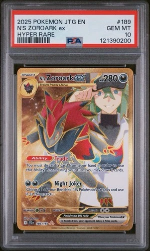 N'S Zoroark EX #189 PSA 10 2025 Pokémon JTG EN-Journey Together Hyper Rare