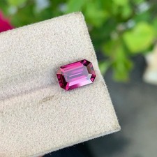 2.95 Cts Natural Eye Clean Pink Garnet 10mm Emerald Cut Loose Gemstone Tanzania