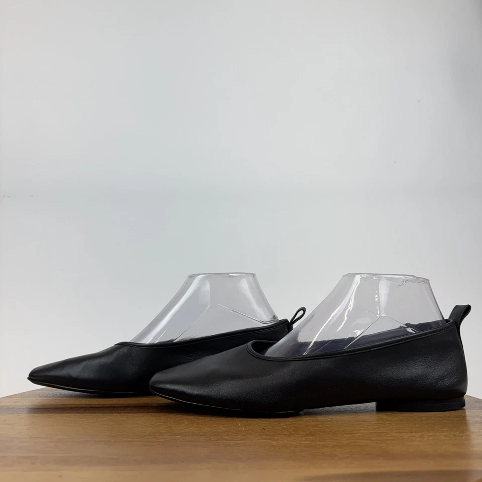 Nuevo Para Mujer Vince Vivian Cuero Negro Cómodo Informal Ballet Pisos Talla 8 M Nuevo Sin Caja Foto 2 de 4
