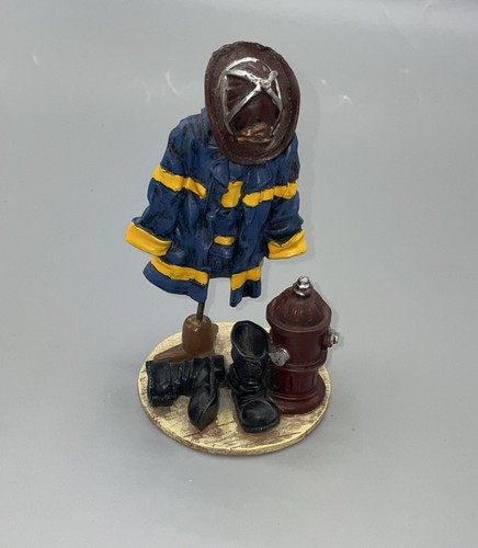 K's Collection Hero Firefighter Fireman Jacket & Hat Figurine And Stand 6"