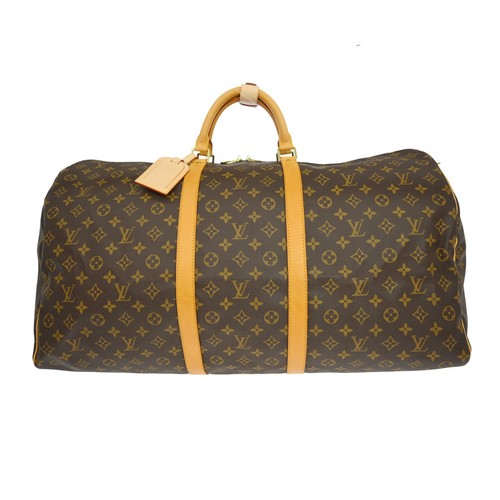Louis Vuitton Keepall Bag Monogram Canvas Brown Travel Bag