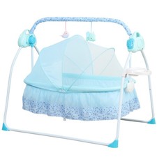 Crib Infant Rocker Cot w/ Bluetooth 0-18 Months Electric Swing Bed Baby Cradle