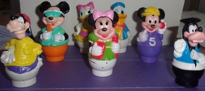 Arco Disney 3'' PVC finger puppets Mickey Donald Goofy 7 pc vintage 1970's GUC
