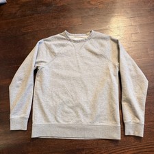Everlane mens raglan crewneck sweatshirt grey french terry M