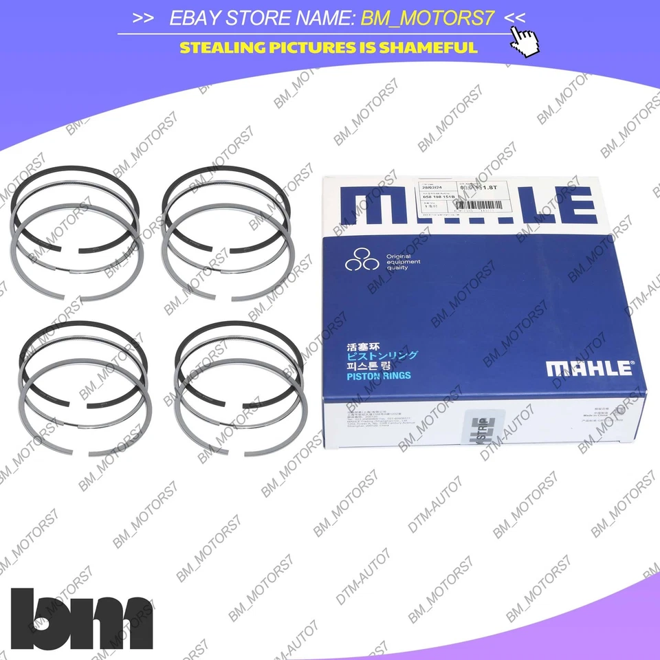 Juego de 4 pistones y anillos de motor 81 mm STD para VW Jetta Beetle Golf GTI Audi A4 1.8T Foto 4 de 4