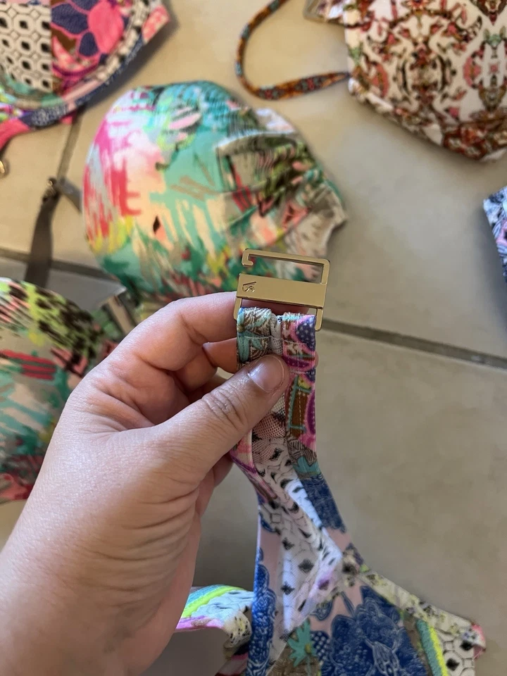 Set of 7 new and original Victoria's Secret bikini bottoms  L and 10 tops 36D - Image 3 of 4