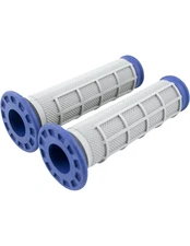 Renthal G170 ATV Handlebar Grips - Dual Compound, Half Waffle, Grey / Blue