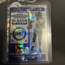 Lamar Jackson Contender Season Ticket 2019 Cracked Ice /23