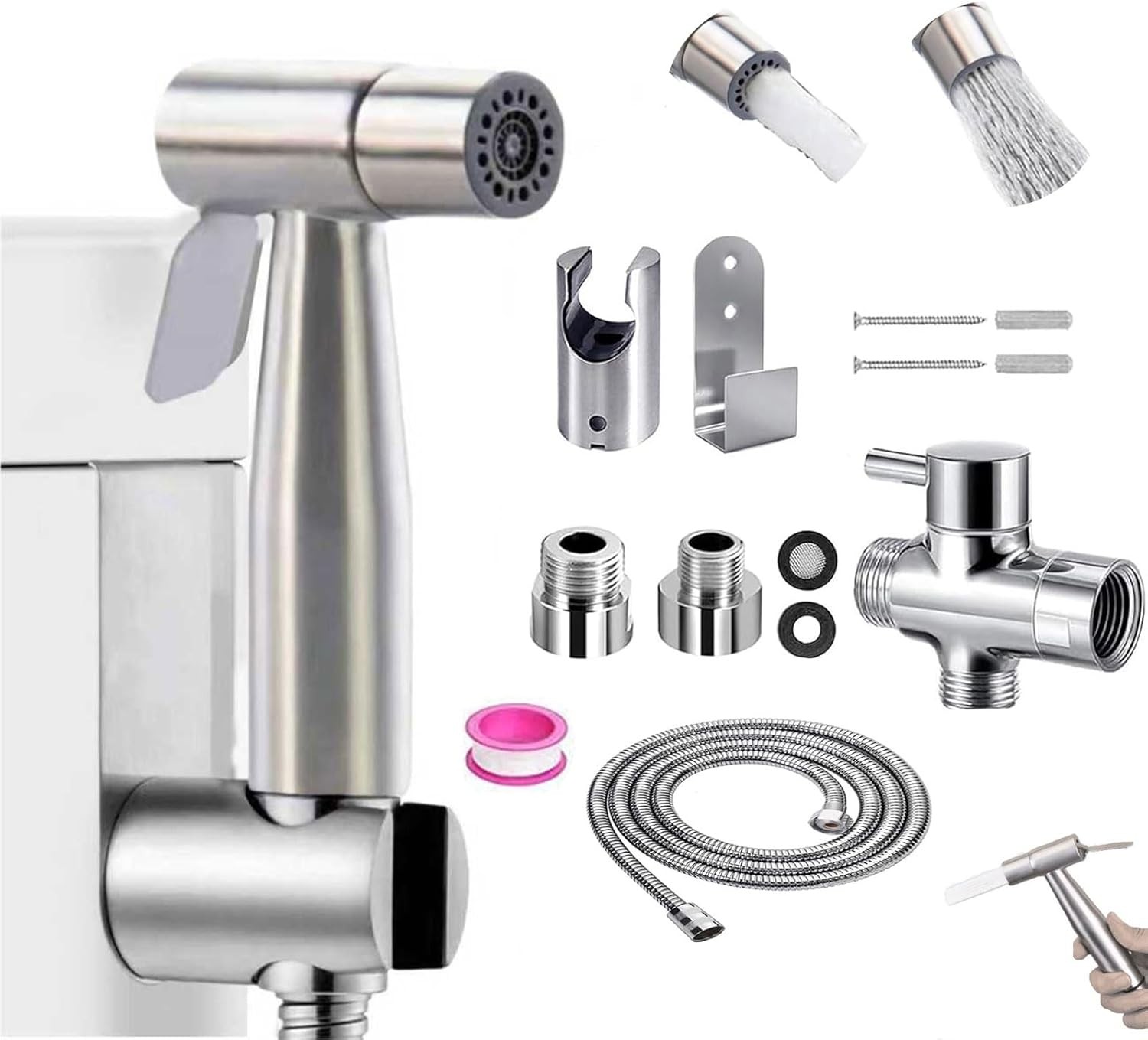 Douchette bidet wc acier inoxydable pour la toilette de toute la famille