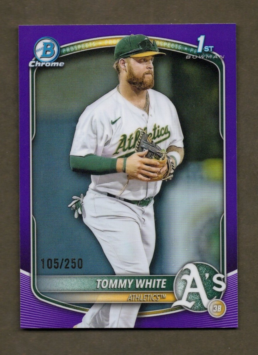 TOMMY WHITE 2025 BOWMAN CHROME 1ST PURPLE REFRACTOR ATHLETICS /250