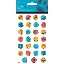 Doodle Icons Bubbled Dimensional Stickers 1 Sheet