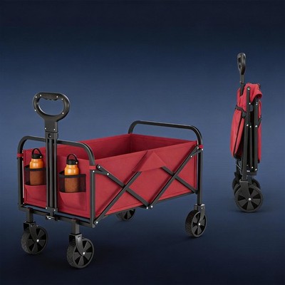 220L Foldable Utility Wagon Cart Lightweight Portable Shopping Cart with Wheels