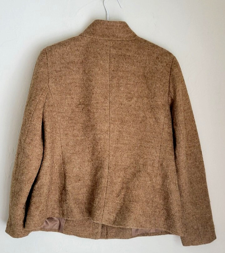 Talbots Jacket Wool blend snap closure light brow… - image 3