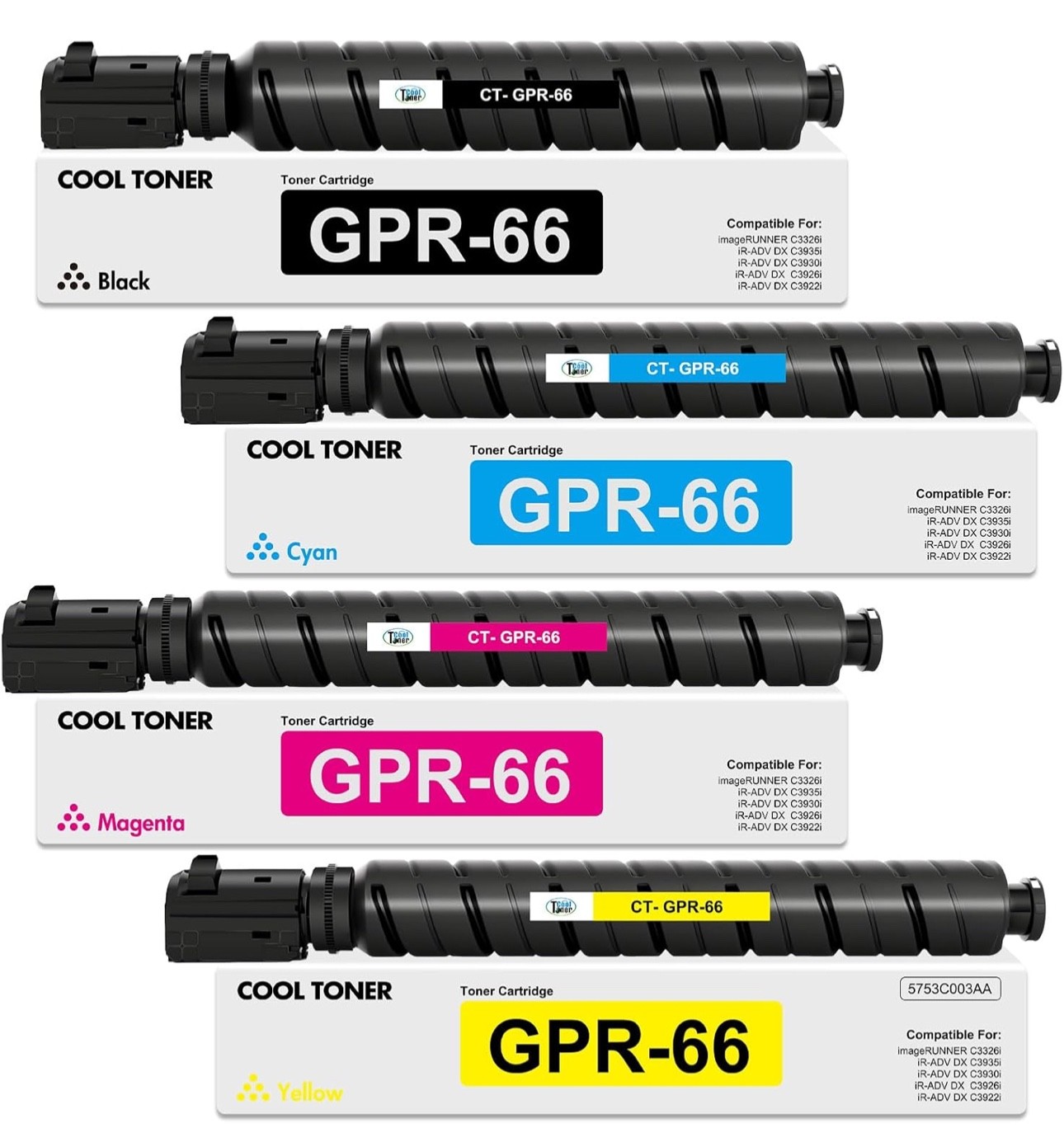 GPR66 GPR-66 Toner Cartridge Set High Yield Compatible Replacement for Canon GPR