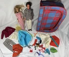 Vintage 1965-1973 Barbie & 1973 Mod Hair Ken w/Plaid Case 30+ Accessories- As Is