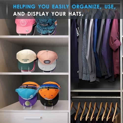 Hat Stand for Baseball Caps Display and Organizer 2 Pack, Holds 14 ...