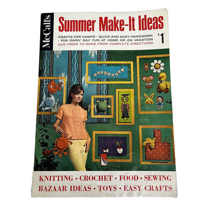Vintage McCalls Summer Make It Ideas Magazine Crafts Knit Crochet Sewing 1967