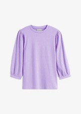 Shirt mit Ballonärmeln Gr. 44/46 Flieder Damenshirt Bluse Tunika Oberteil Neu